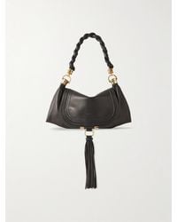 Chloé - Marcie Foulard Fringe-Trimmed Full-Grain Leather Shoulder Bag - Lyst