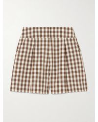 Veronica Beard - Haina Shorts Aus Seersucker Aus Einer Baumwollmischung Mit Gingham-Karo Und Bundfalten - Lyst