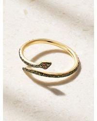 Ileana Makri - Small Python 18-Karat And Burgundy Diamond Ring - Lyst