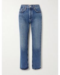 Agolde - Lana Distressed Mid-Rise Straight-Leg Jeans - Lyst