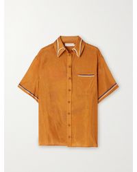 Zimmermann - Net Sustain Alight Printed Organic Silk-Satin Shirt - Lyst