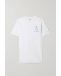 Sporty & Rich T-shirt Aus Baumwoll-jersey Mit Print - Weiß