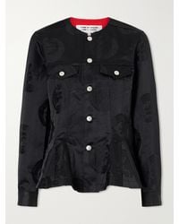 Comme des Garçons - Paneled Peplum Jacquard Jacket - Lyst