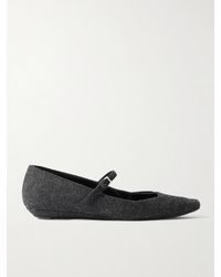 Loulou de Saison - Regane Flannel Mary Jane Ballet Flats - Lyst
