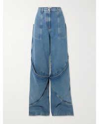 The Attico - Layered Paneled High-Rise Wide-Leg Jeans - Lyst