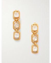 Oscar de la Renta - Goldfarbene Ohrclips Mit Kristallen - Lyst