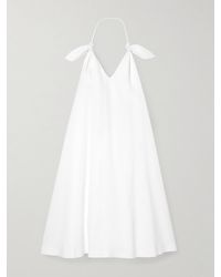 Loewe - Flamenco Minikleid Aus Voile Mit Geknotetem Neckholder Aus Leder - Lyst