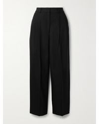 TOTEME - Pleated Grain De Poudre Wide-Leg Pants - Lyst