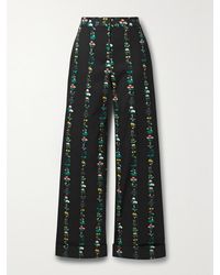 Adam Lippes - Deeda Floral-Print Cotton-Blend Twill Straight-Leg Pants - Lyst