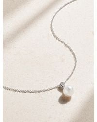 Mikimoto - Morning Dew Kette Aus 18 Karat Weißgold Mit Perle Und Diamanten - Lyst