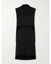 Brandon Maxwell - The Noa Gathered Wool-Twill Turtleneck Mini Dress - Lyst