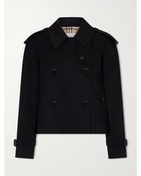 Burberry - Double-Breasted Cotton-Gabardine Jacket - Lyst