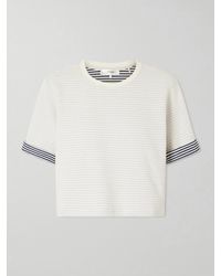 FRAME - Striped Cuff Pima Cotton T-Shirt - Lyst