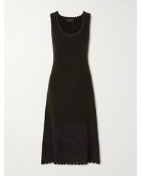 Wales Bonner - Alice Crochet-Trimmed Ribbed Cotton-Blend Midi Dress - Lyst