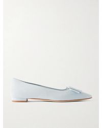 Manolo Blahnik - Maysale Buckled Suede Point-Toe Flats - Lyst