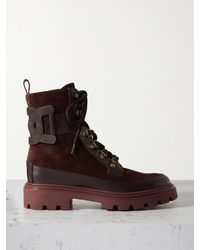 Tod's - Kate Leather-trimmed Suede Ankle Boots - Lyst