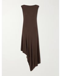 Alaïa - Asymmetric Crepe- Jersey Midi Dress - Lyst