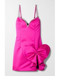 Area Sweetheart Crystal-embellished Duchesse-satin Mini Dress - Pink