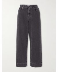 Chloé - Frayed High-Rise Straight-Leg Jeans - Lyst