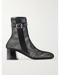 Alaïa - Fishnet 55 Leather Ankle Boots - Lyst
