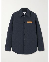 Bottega Veneta - Suede-Trimmed Quilted Cotton-Blend Shell Jacket - Lyst