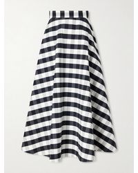 Marta Ferri - Vichy Cotton-Blend Maxi Skirt - Lyst