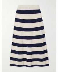 Eres - Bayadere Bateau Striped Open-Knit Cotton-Blend Midi Skirt - Lyst
