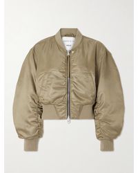 Agolde - Shoreditch Ski Club Jett Cropped Recycled Satin-Twill Bomber Jacket - Lyst