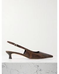 Aeyde - Catrina Slingback-Pumps Aus Leder Mit Schlangeneffekt - Lyst