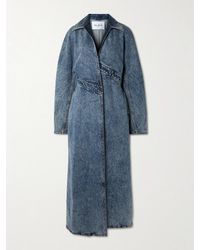 Alaïa - Alaã¯A Long Denim Spiral Trench - Lyst