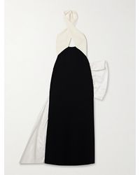 Johanna Ortiz - Nomadic Tales Bow-Detailed Taffeta-Trimmed Crepe Halterneck Midi Dress - Lyst