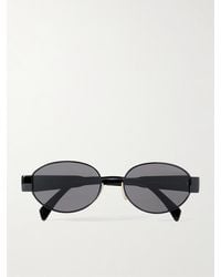 Celine - Oval-Frame Metal And Acetate Sunglasses - Lyst