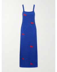 STAUD - Da Adolfo Pietro Crocheted Embroidered Midi Dress - Lyst