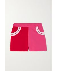 Solid & Striped Sophie Color-block Cotton-blend Jersey Shorts - Red