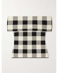 Posse - Pippa Off-The-Shoulder Checked Jacquard-Knit Top - Lyst