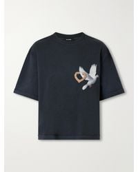 Willy Chavarria - El Movimento Brava Distressed Printed Cotton-Jersey T-Shirt - Lyst