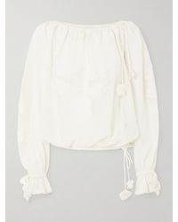 Isabel Marant - Dalyna Lace Trimmed Organic Cotton Blouse - Lyst