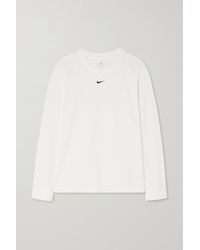 Nike Oberteil Aus Baumwoll-jersey Mit Stickerei - Weiß