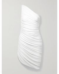Norma Kamali - Diana Asymmetrisches Kleid Aus Stretch-Jersey Mit Raffungen - Lyst