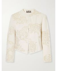 Kartik Research - Bead-Embroidered Denim Jacket - Lyst