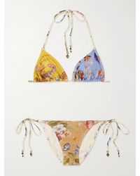Zimmermann - Patience Printed Triangle Bikini - Lyst