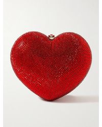 Judith Leiber - Petit Coeur Crystal-Embellished-Tone Clutch - Lyst