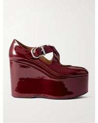 Alaïa - 110 Patent-Leather Platform Wedge Mary Jane Pumps - Lyst