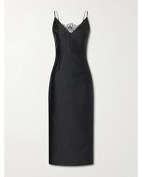 Emilia Wickstead - Manolo Blahnik Libera Lace-Trimmed Cady Midi Dress - Lyst