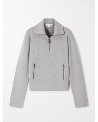 Victoria Beckham - Milano Merino Wool And Cashmere-Blend Half-Zip Sweater - Lyst