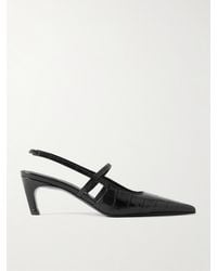 TOTEME - The Sharp Slingback-Pumps Aus Leder Mit Krokodileffekt - Lyst