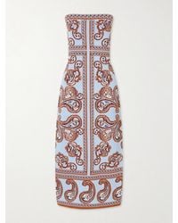 Cara Cara - Rome Printed Strapless Midi Dress - Lyst