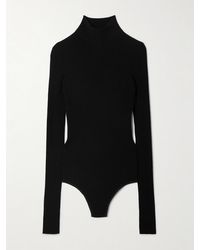 Alaïa - Ribbed-Knit Turtleneck Bodysuit - Lyst