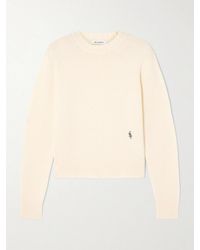 Sporty & Rich - Src Cropped Embroidered Cashmere And Wool-Blend Sweater - Lyst