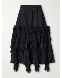Comme des Garçons - Tiered Ruffled Georgette Midi Skirt - Lyst